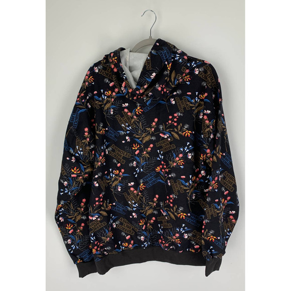 Assholes Live Forever Unisex Hoodie X Large Black Floral New Pullover - Picture 4 of 5